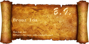 Brosz Ida névjegykártya