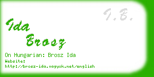 ida brosz business card